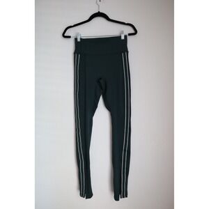 Fabletics Leggings High Waisted Athletic Side‎ Stripe Split Hem Green S